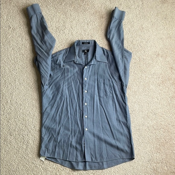 Calvin Klein Blue Casual Button Down Shirt - Picture 3 of 6
